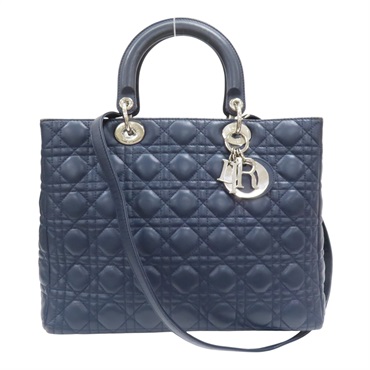 海軍藍 羊皮 Lady Dior 兩用包【Dior 迪奧】