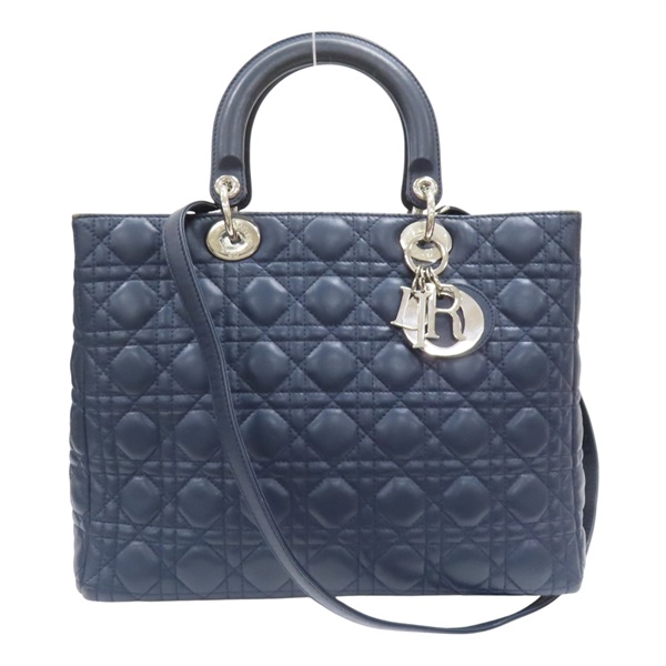 海軍藍 羊皮 Lady Dior 兩用包【Dior 迪奧】