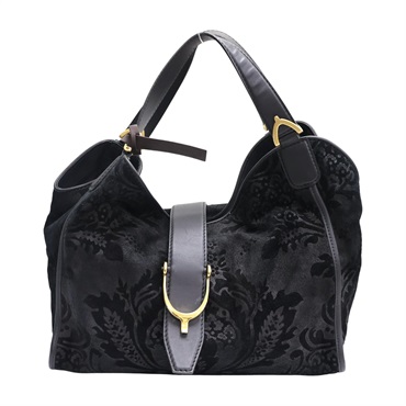 黑色 牛皮 Stirrup Leather Handbag 手提包 296856 【GUCCI 古馳】 296856