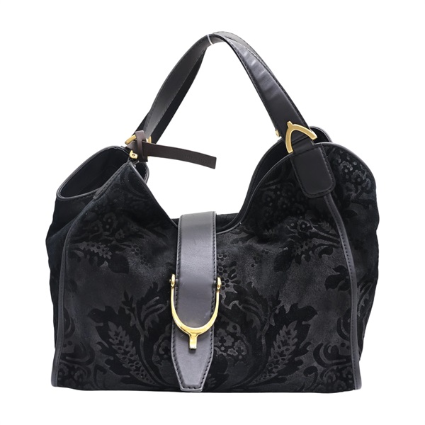 黑色 牛皮 Stirrup Leather Handbag 手提包 296856 【GUCCI 古馳】 296856