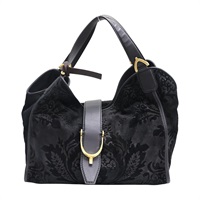 黑色 牛皮 Stirrup Leather Handbag 手提包 296856 【GUCCI 古馳】 296856
