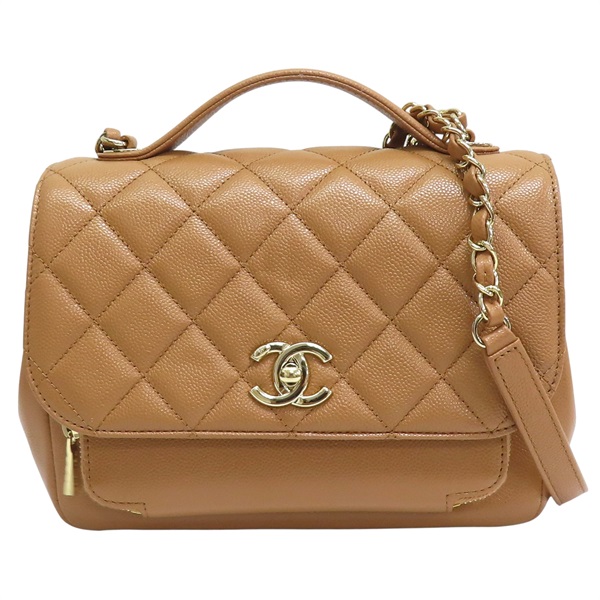 棕色 牛皮 菱格紋 荔枝紋 郵差包 肩背包 A93607【CHANEL 香奈兒】 A93607