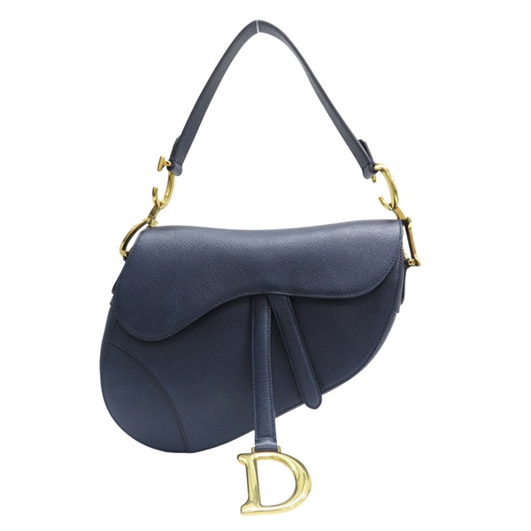藍色 牛皮 中型馬鞍 SADDLE-M 肩背包【Dior 迪奧】