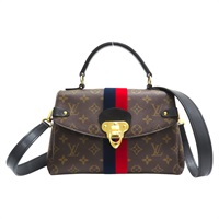 棕色 原花 帆布 藍紅 Georges BB 兩用包【LOUIS VUITTON LV 路易威登】 M43867