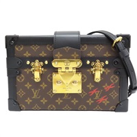 棕色 原花 帆布 黑色 牛皮飾邊 PETITE MALLE 硬殼包【LOUIS VUITTON LV 路易威登】 M45943