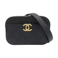 黑色 荔枝紋 牛皮  腰包【CHANEL 香奈兒】