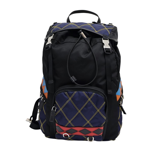 黑色 尼龍 絎縫 後背包【PRADA 普拉達】 2VZ135