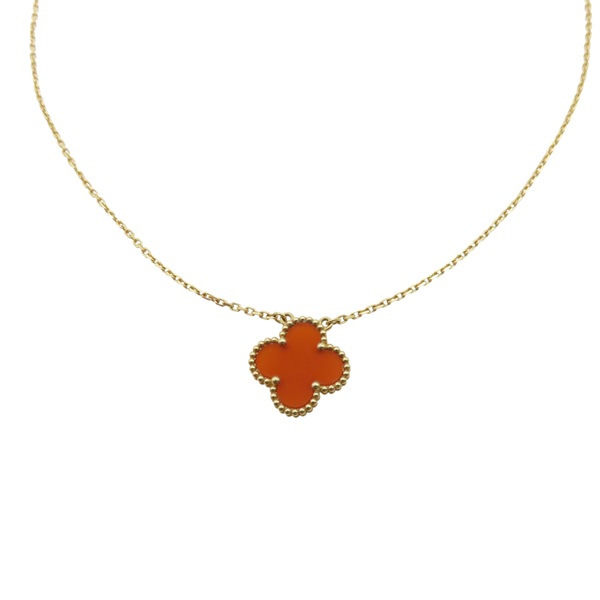 18K黃金 紅玉髓 Vintage Alhambra 項鍊【Van Cleef & Arpels 梵克雅寶】