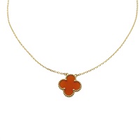 18K黃金 紅玉髓 Vintage Alhambra 項鍊【Van Cleef & Arpels 梵克雅寶】