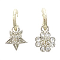 銀色鍍金 水晶 花 星星 ES 耳環【CHANEL 香奈兒】