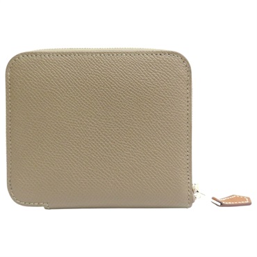 灰色 Epsom牛皮 Silk'in Compact 短夾 W刻【HERMES 愛馬仕】 W TS 007 AD