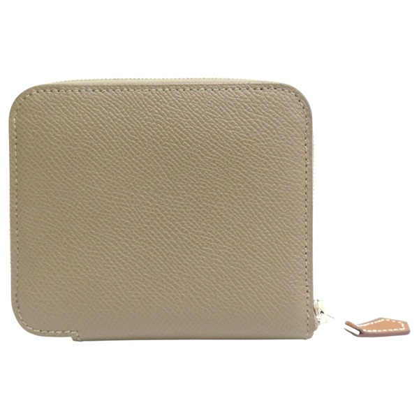 灰色 Epsom牛皮 Silk'in Compact 短夾 W刻【HERMES 愛馬仕】