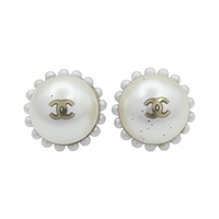 白色 鍍金 珍珠 耳環【CHANEL 香奈兒】