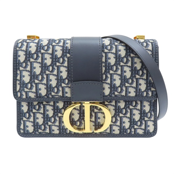 藍色 緹花帆布 牛皮 30 Montaigne 肩背包【Dior 迪奧 】