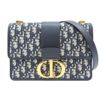 藍色 緹花帆布 牛皮 30 Montaigne 肩背包【Dior 迪奧 】