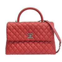 紅色牛皮 菱格紋 荔枝紋 COCO HANDLE32 兩用包 23260336【CHANEL 香奈兒】 A92992