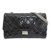 黑色漆皮 2.55 32CM 肩背包【CHANEL 香奈兒】 A37590