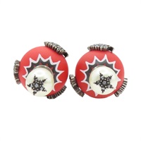 紅色 鍍銀 珍珠 水鑽【Dior 迪奧 】