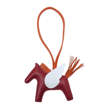 酒紅/淺藍/橘色 Agneau milo羊皮 Rodeo PM 飛馬 掛飾 U刻【HERMES 愛馬仕】