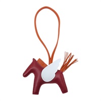 酒紅/淺藍/橘色 Agneau milo羊皮 Rodeo PM 飛馬 掛飾 U刻【HERMES 愛馬仕】