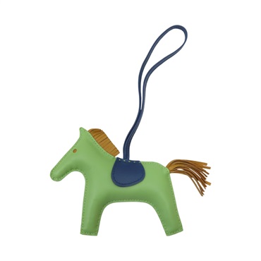 綠/棕/藍色 Agneau milo羊皮 Rodeo PM 飛馬 掛飾 Y 刻【HERMES 愛馬仕】