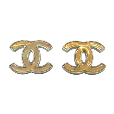 銀色金屬 雙C 耳環【CHANEL 香奈兒】