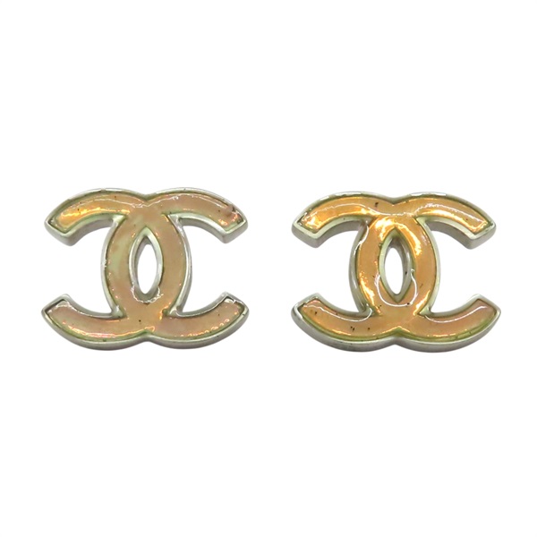 銀色金屬 雙C 耳環【CHANEL 香奈兒】