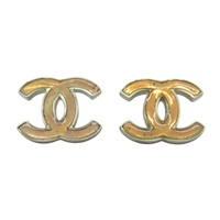 銀色金屬 雙C 耳環【CHANEL 香奈兒】