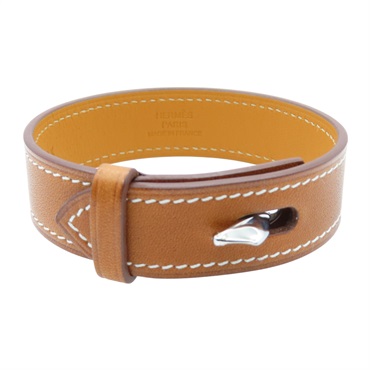 棕色 牛皮 Panache Bracelet 手環 T刻【HERMES 愛馬仕】