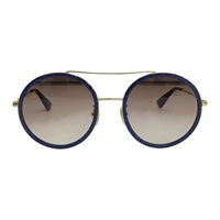 茶色鏡片 藍色亮片 鍍金 墨鏡 太陽眼鏡【GUCCI 古馳】 GG0061S