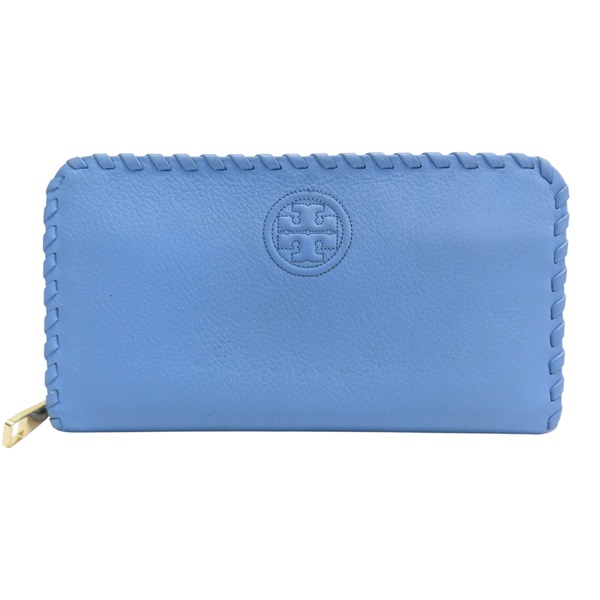 藍色 牛皮 拉鍊長夾 【TORY BURCH 托里·伯奇】