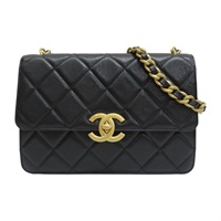 黑色 荔枝紋 牛皮 鏈帶 手提包【CHANEL 香奈兒】