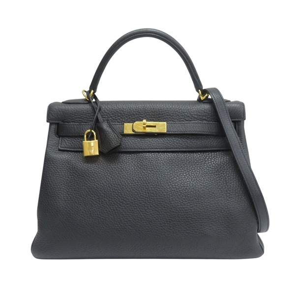 黑色 TOGO牛皮 Kelly 32 凱莉包 兩用包 Q刻 金扣【HERMES 愛馬仕】