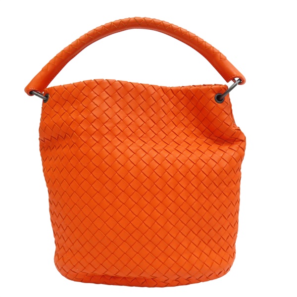 橘色 羊皮編織 水桶包 肩背包【BOTTEGA VENETA BV 寶緹嘉】