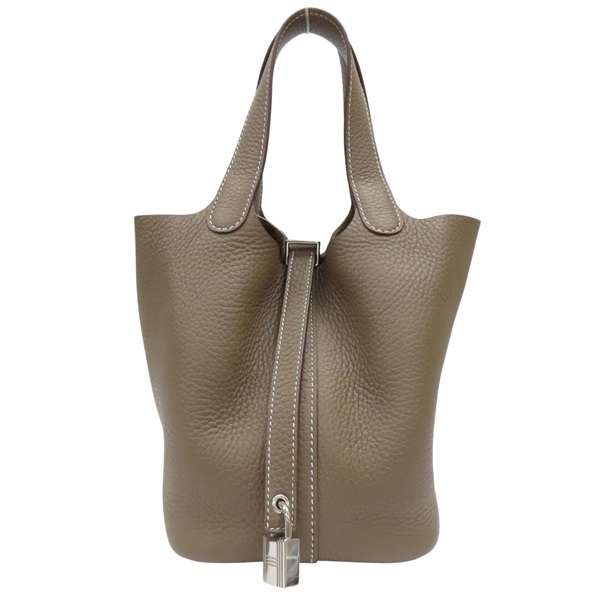 大象灰 TC牛皮 Picotin Lock 18 手提包 B刻 金扣 (無鑰匙)【HERMES 愛馬仕】