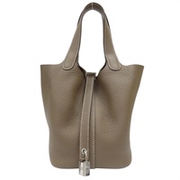 大象灰 TC牛皮 Picotin Lock 18 手提包 B刻 金扣 (無鑰匙)【HERMES 愛馬仕】