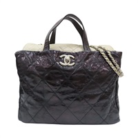 黑/白色 牛皮 兩用包 染色 銀扣 無卡【CHANEL 香奈兒】