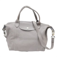 灰色 牛皮 Le Pliage Cuir 手提包 兩用包【Longchamp 瓏驤】 L1512737274