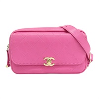 粉色牛皮 金鏈 腰包 無卡【CHANEL 香奈兒】