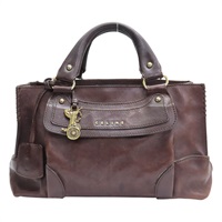 棕色 牛皮 Boogie 馬車手提包【CELINE 賽琳】