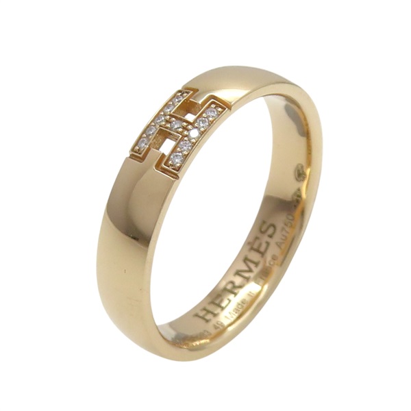 18K玫瑰金 鑽石 Ever Herakles 戒指 49【HERMES 愛馬仕】 H119850B