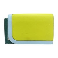 黃/藍色 Epsom牛皮 Camail 銀扣 長夾 A刻【HERMES 愛馬仕】