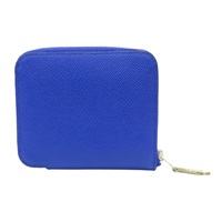 藍色 Epsom牛皮 絲巾 Azap siilk 拉鍊零錢包 口O刻【HERMES 愛馬仕】