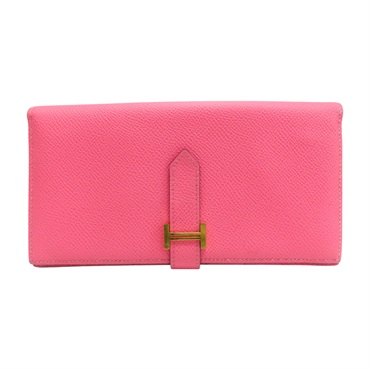 粉色 Epsom牛皮 Bearn Soufflet 長夾 X刻 【HERMES 愛馬仕】