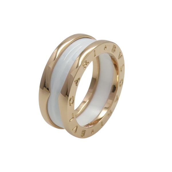 18K 玫瑰金 白色 陶瓷 B.zero1 戒指 57【BVLGARI 寶格麗】