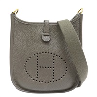 錫器灰 Clemence牛皮 Mini Evelyne 肩背包 Y刻 金扣【HERMES 愛馬仕】