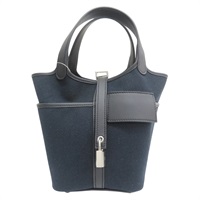 藍色 帆布 Picotin Cargo 18 手提包 K刻 銀扣【HERMES 愛馬仕】