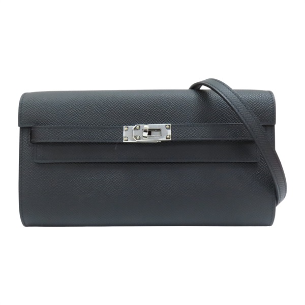 黑色 Epsom牛皮 Kelly To Go 肩背包 W刻 銀扣【HERMES 愛馬仕】