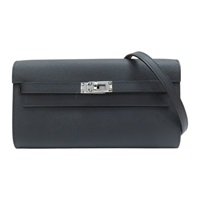 黑色 Epsom牛皮 Kelly To Go 肩背包 W刻 銀扣【HERMES 愛馬仕】