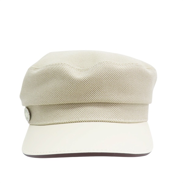 米白色 帆布 Deauville Plein Air Cap 帽子 #58【HERMES 愛馬仕】